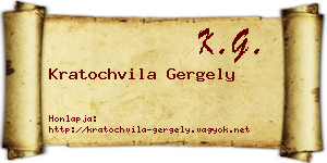 Kratochvila Gergely névjegykártya